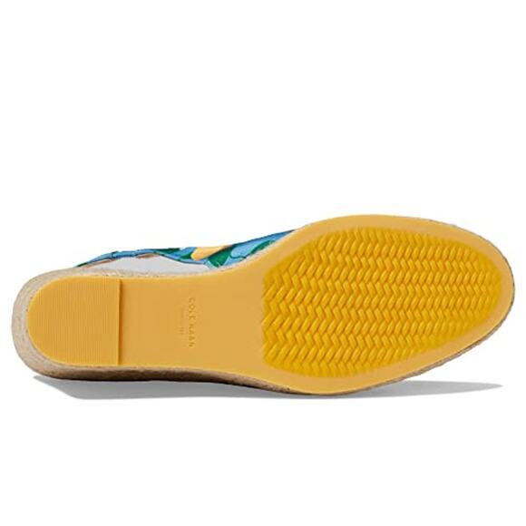 NWT Cole Haan Cloudfeel Espadrille Wedge Slingback, Azure Lemon, 8.5 B - Picture 5 of 5